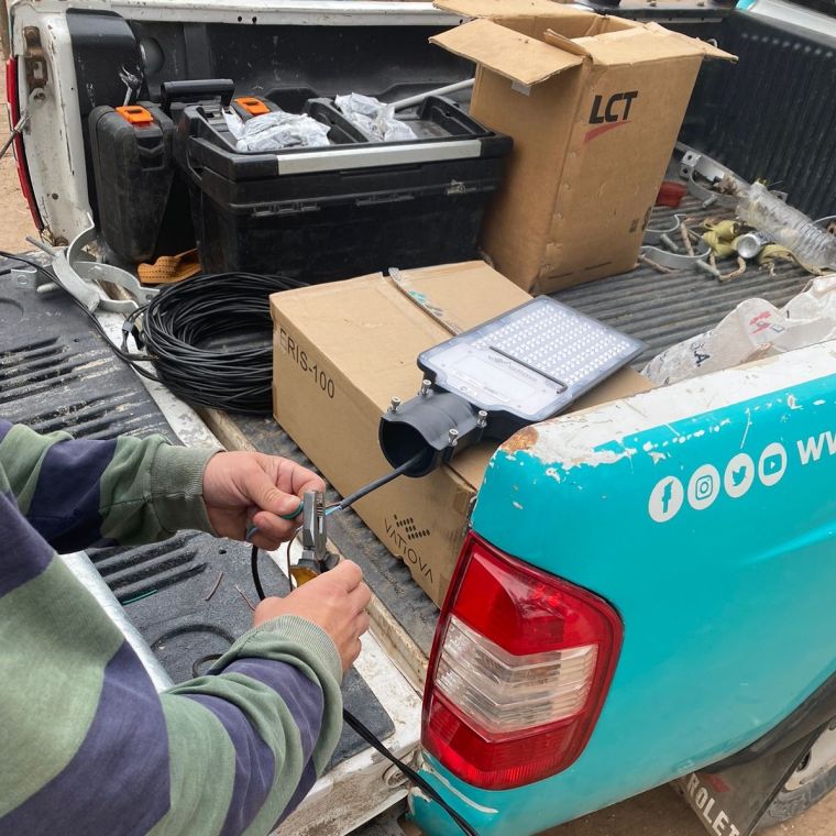 Luminarias Led en Blas de Rosales y avances en KM691